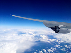 View from the window of Boeing 474-8 on the way to Japan